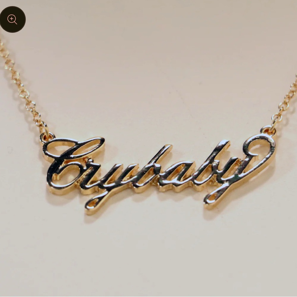 Melanie Martinez Crybaby Nameplate Gold Necklace